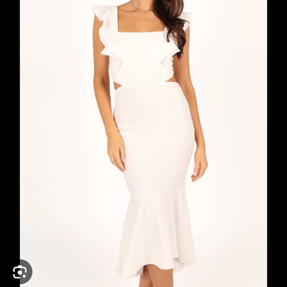 Yvonne Hi Lo midi dress- white - Picture 1 of 4